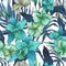 Vector vintage floral tropical seamless pattern