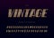Vector vintage font modern retro typography gold style