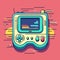 Vector of a vintage Gameboy with a vibrant pink background