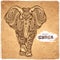 Vector vintage Indian elephant illustration