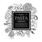 Vector vintage italian pasta restaurant illustration.