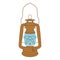 Vector vintage kerosene lamp over white