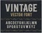 Vector vintage label font. Retro font.