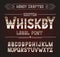Vector vintage label font. Whiskey style