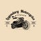 Vector vintage legendary motorcycles logo. Biker store icon, MC sign. Vintage illustration of hand drawn classic chopper