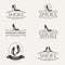 Vector vintage logo design for shoes shop. Women shoes sign