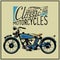 Vector vintage motorcycle in color, EPS, old poster, retro metal sign, print