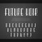 Vector vintage noir retrofuturism style font