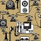 Vector vintage phones seamless