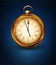 Vector vintage pocket watch on a blue background