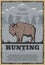 Vector vintage poster for buffalo hunt