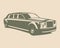 vector vintage Rolls-Royce Ghost. presented your background appears from the side.