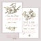 Vector vintage save the date set with flowers, bee