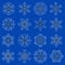 Vector vintage snowflake set in zentangle style.