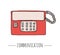 Vector vintage telephone. Retro illustration of wired rotary dial telephone.