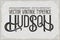 Vector vintage typeface Hudson . Vector font