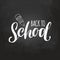 Vector vintage Welcome Back to school logo. Retro sign with pencil. Knowledge day design concept.