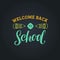 Vector vintage Welcome Back to school logo. Retro sign with pencil. Knowledge day design concept.