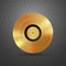 Vector vinyl disc music award isolated design element. Plastic golden disk on transparent background