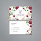 Vector visit card template apple and flower