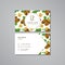 Vector visit card template with pattern kiwi and flower