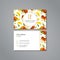 Vector visit card template with pattern mango and flower