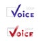Vector voice checkmark box icon