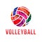Vector volleyball logo. Vector volleyball championship logo