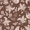 Vector volumetric flower and bird seamless pattern element. Elegant luxury embossed texture for backgrounds, seamless