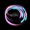 Vector. Vortex streams of neon light. Radial color spirals. Lines in the shape of a comet against a dark background.