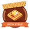 Vector waffle illustration or label for menu