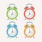 Vector wakeup clocks set. Flat Design