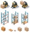 Vector warehouse equipment icon set