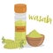 Vector wasabi illustration isolated in cartoon style.