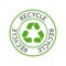 Vector waste logo sign. Arrow reuse earth recycle symbol reuse concept icon