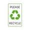 Vector waste logo sign. Arrow reuse earth recycle symbol reuse concept icon