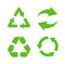 Vector waste sign logo icon. Environment eco symbol recycle illustration arrow concept