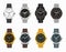 Vector watch set. Expensive classic watches