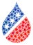 Vector Water Drop Mosaic of Stars in American Democratic Colors