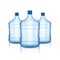 Vector water empty bottle. Large plastic big blue transparent bottle for clean water, isolated