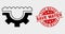 Vector Water Gear Icon and Scratched Save Water Stamp