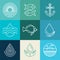 Vector water line icons and logos