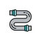 Vector water pipe flat color line icon.