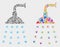 Vector Water Shower Mosaic Icon of Triangle Items