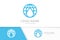 Vector water and world logo combination. Drop and earth logotype design template.