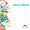 Vector watercolor back to school poster with