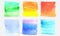 Vector watercolor banner set. Color square smear of watercolour splash stain on transparent background