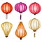 Vector watercolor chinese lanterns