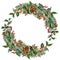 Vector watercolor christmas wreath