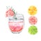 Vector Watercolor Citrus Drink with slices